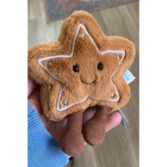 Jellycat GINGERBREAD Star Cookie Christmas Holiday Fred Ruby Lot  AUTHENTIC USA - Picture 3 of 7